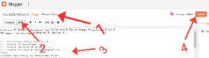 privacy policy page blogger